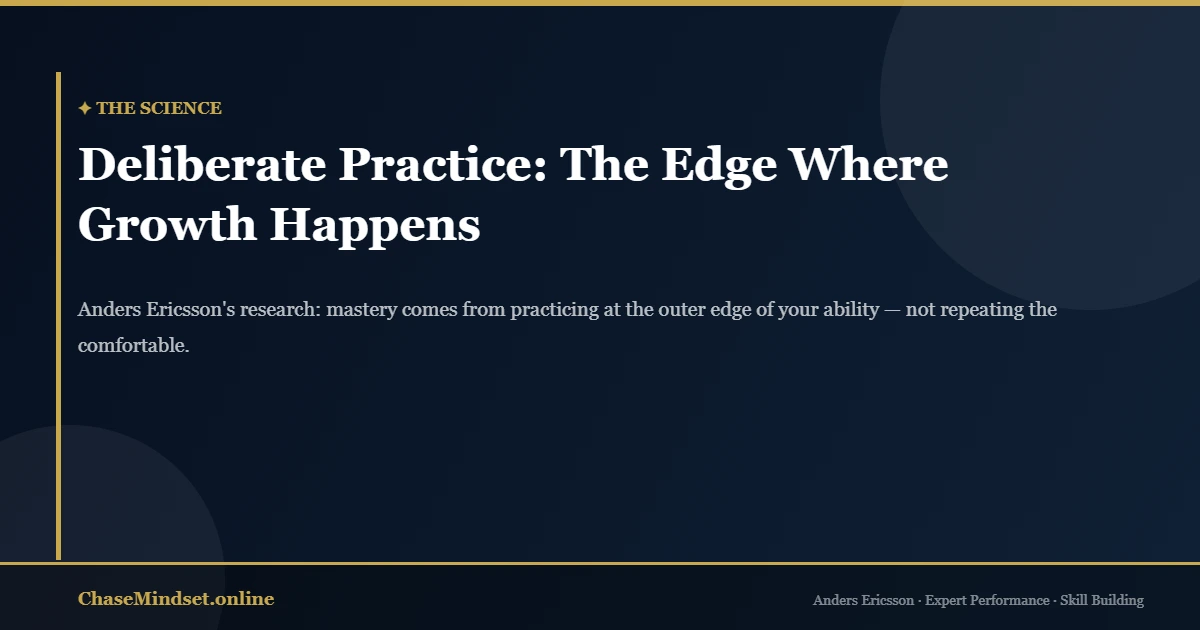 Deliberate practice and growth mindset — practicing at the edge of ability is where real mastery is built